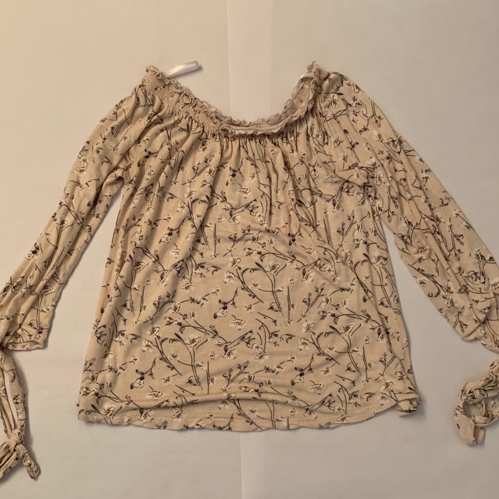 Flower off the shoulder top